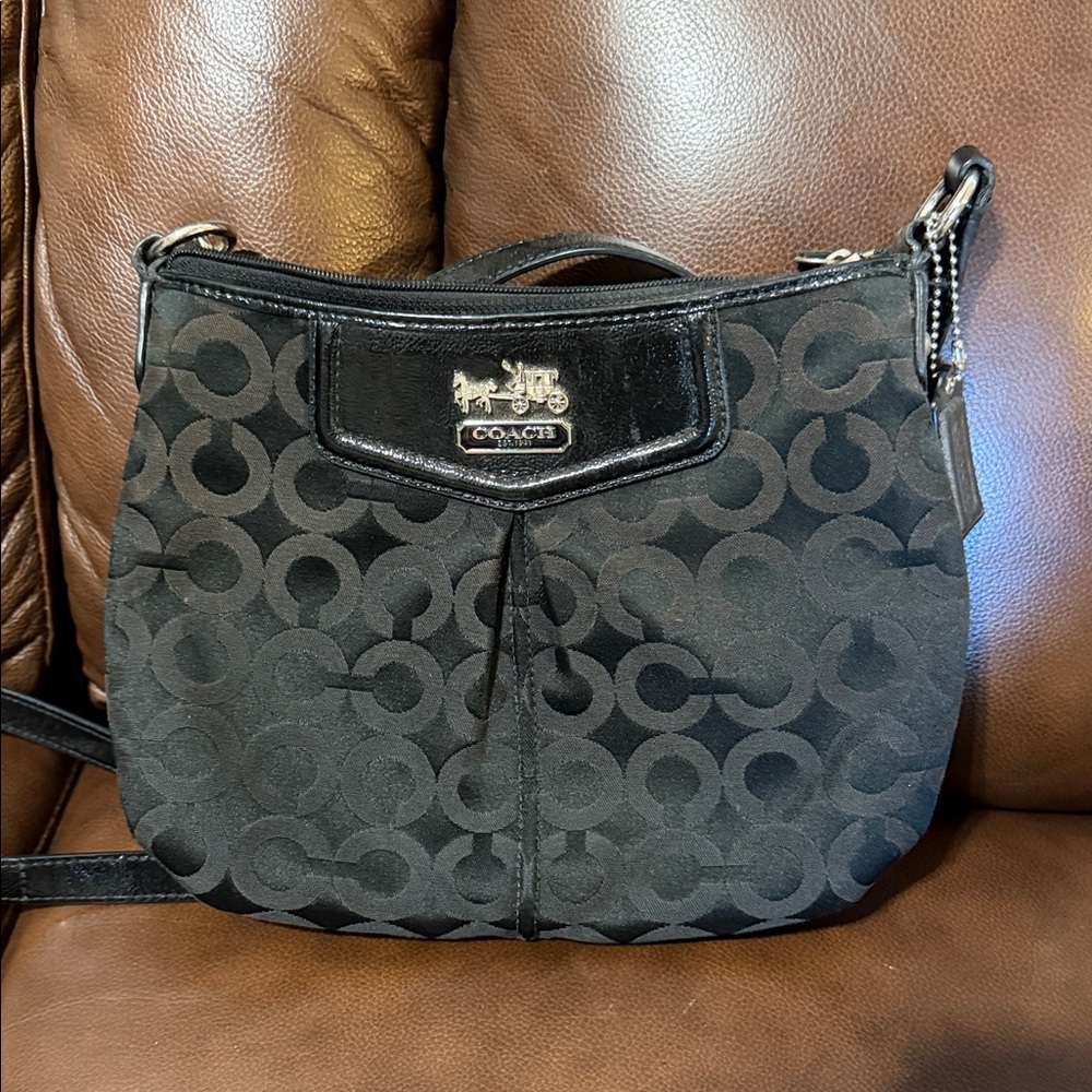 Coach Black Patterned Crossbody Bag